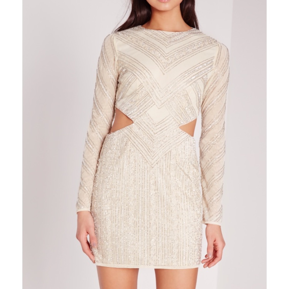 Missguided Chevron Embellished Cut Out Mini